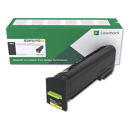 Lexmark 82K1UY0 Return Program Ultra Hi-Yield Toner, 55,000 Page-Yield, Yellow 82K1UY0